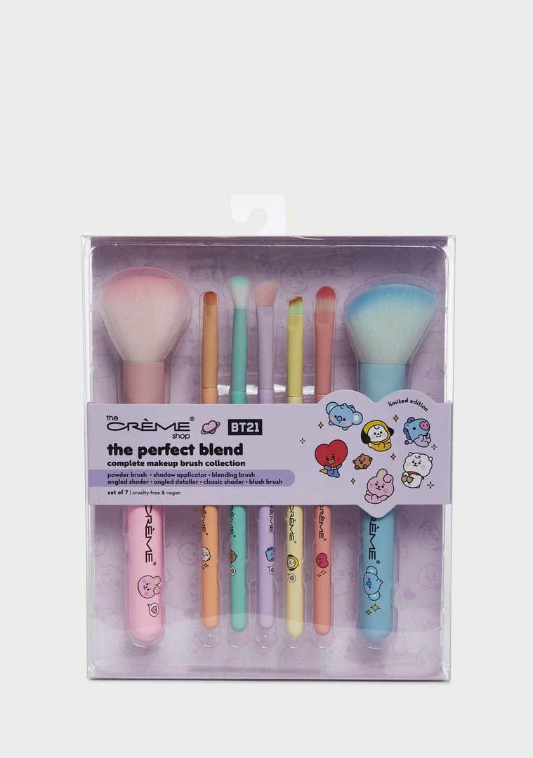 Hot Sale 😍 The Creme Shop BT21 Baby The Perfect Blend Brush Set Cosmetic Brushes 💯 2 The Creme Shop BT21 Baby The Perfect Blend Brush Set Cosmetic Brushes