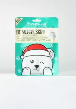 The Creme Shop Face & Body Be Merry Skin! Animated Sheet Mask Polar Bear 7pc