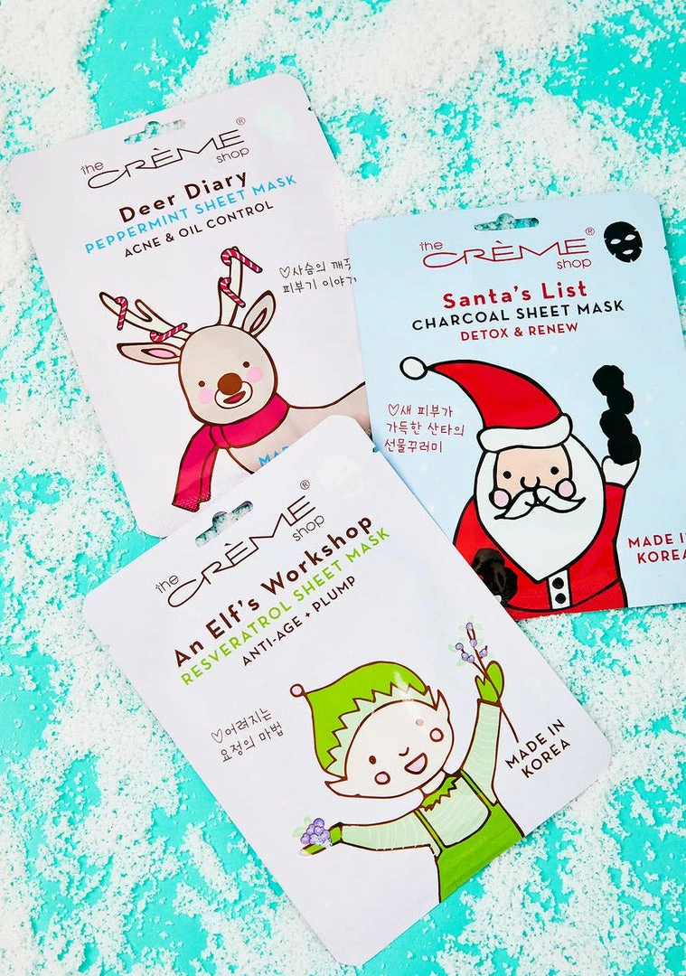 Flash Sale 🤩 The Creme Shop Santa's List Sheet Mask Face & Body ✔️ 2 The Creme Shop Santa's List Sheet Mask Face & Body