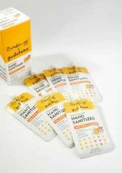 The Creme Shop Gudetama Hand Sanitizer Pouch Peach Wellness