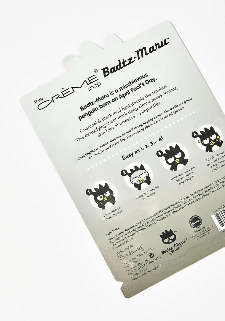 Deals π The Creme Shop Face & Body Detox Rocks Badtz-Maru Mask 𧨠3 The Creme Shop Face & Body Detox Rocks Badtz-Maru Mask