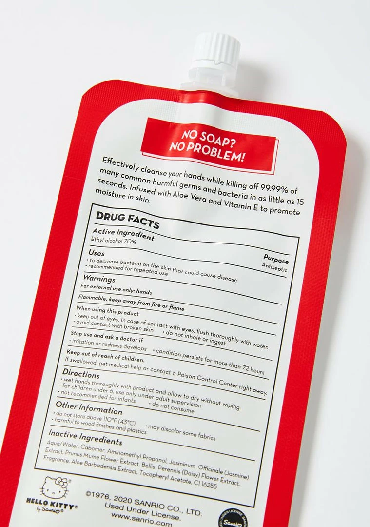 Coupon ✔️ The Creme Shop Strawberry Hello Kitty Sanitizer In Pouch Wellness 🥰 4 The Creme Shop Strawberry Hello Kitty Sanitizer In Pouch Wellness